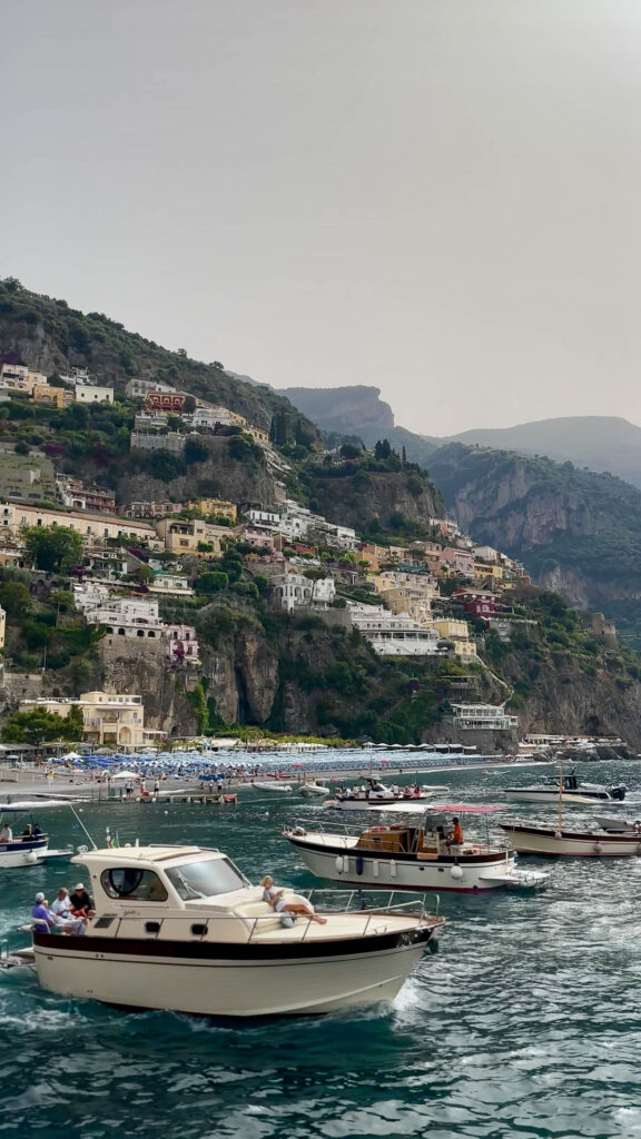 Boats along the Amalfi Coast.