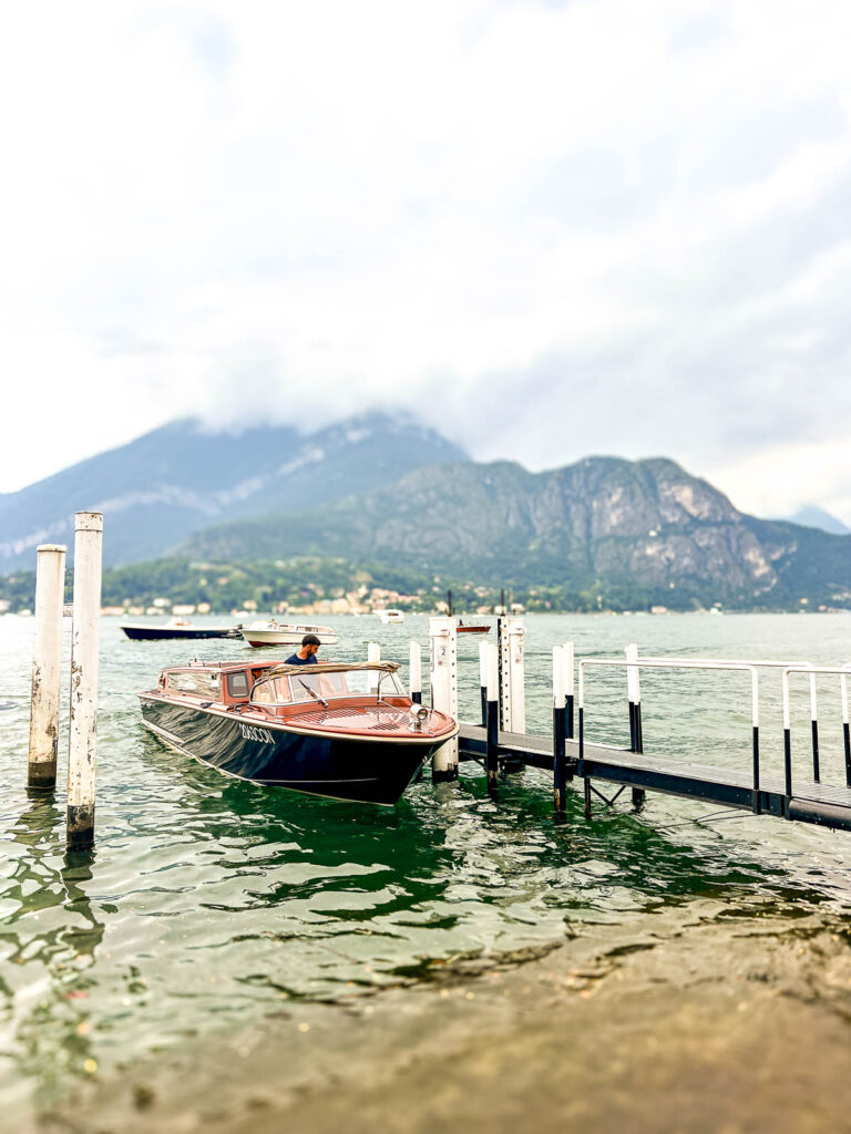 a boat on lake como