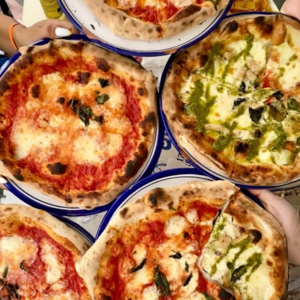 Wood fired pizza in Italy