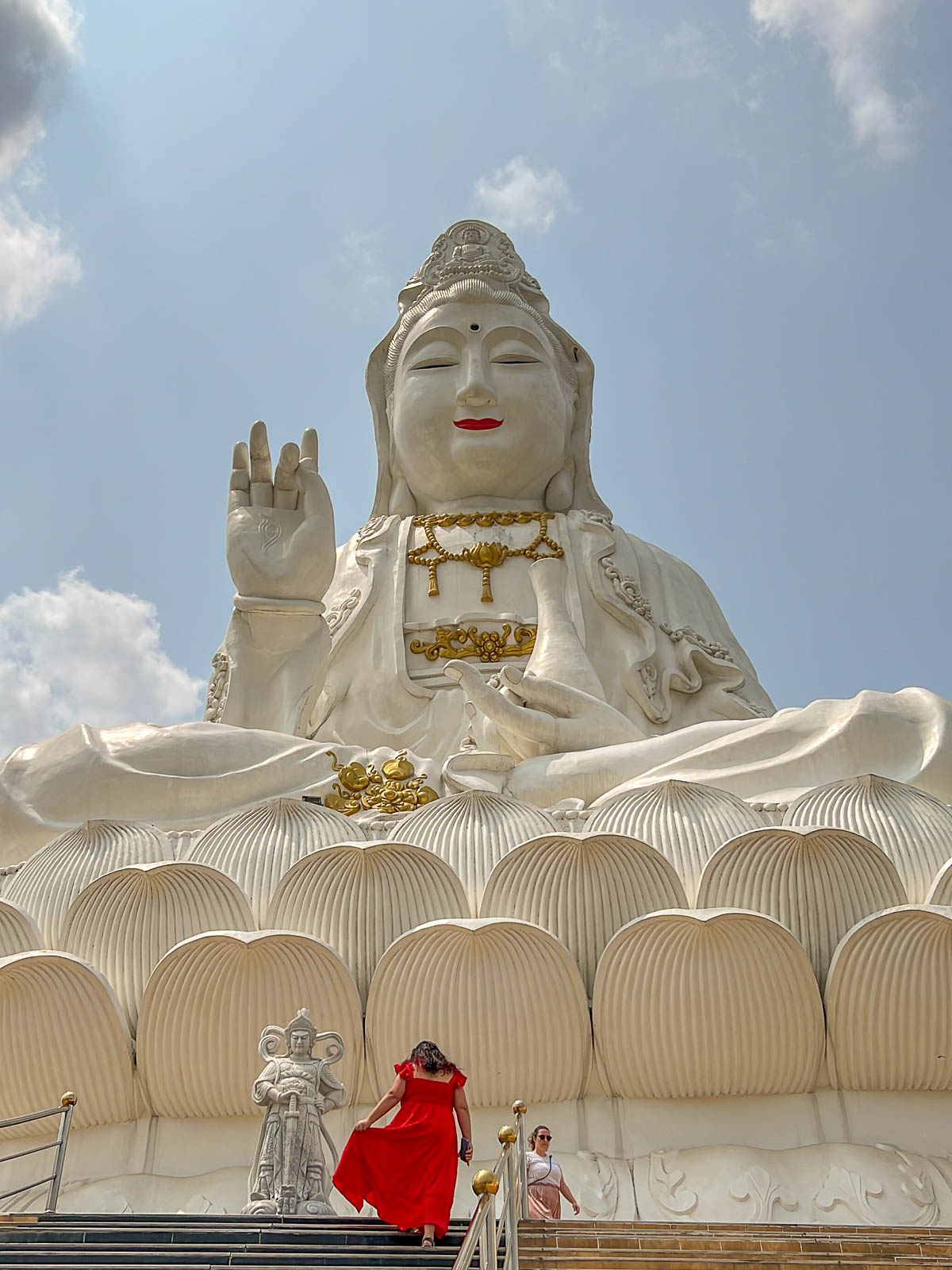 A giant white Guanyin statue in Thailand