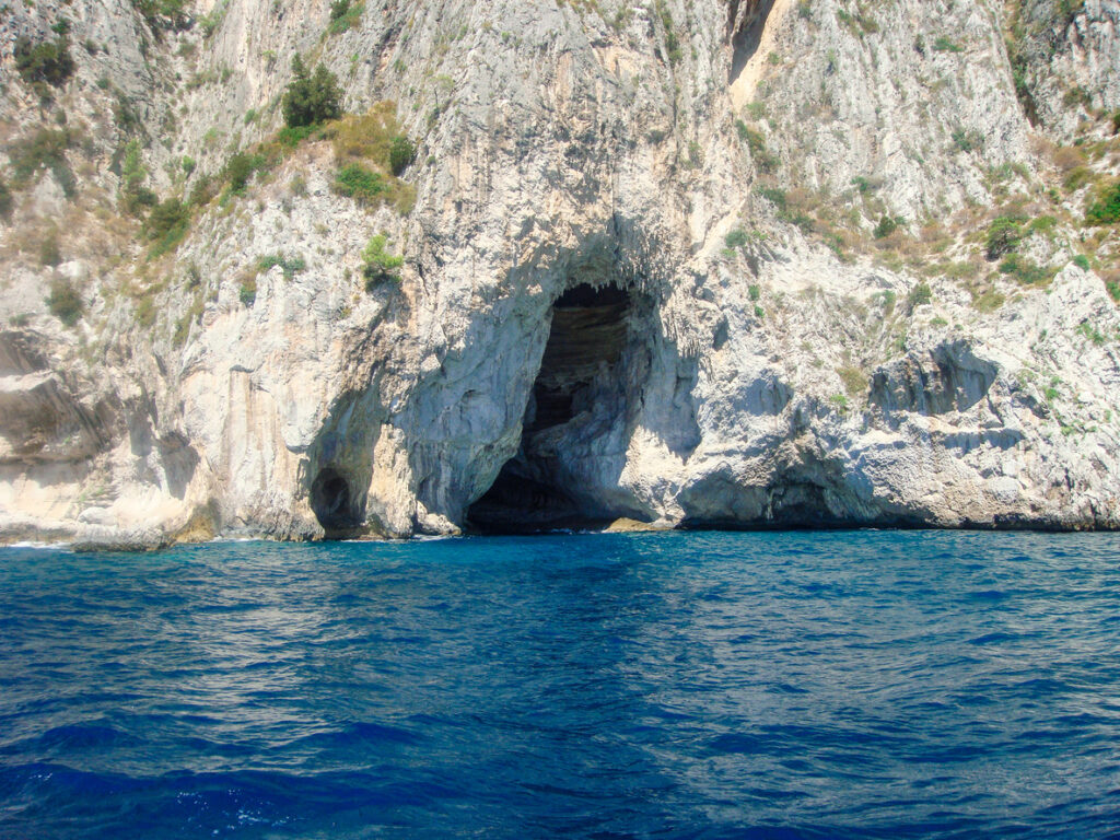 Exterior view of the Blue Grotto in Amalfi, Italy.