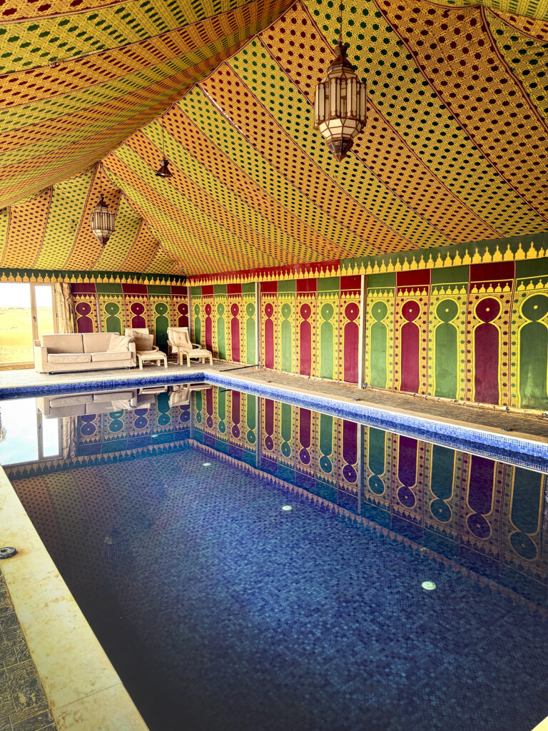 Pool in a tent.