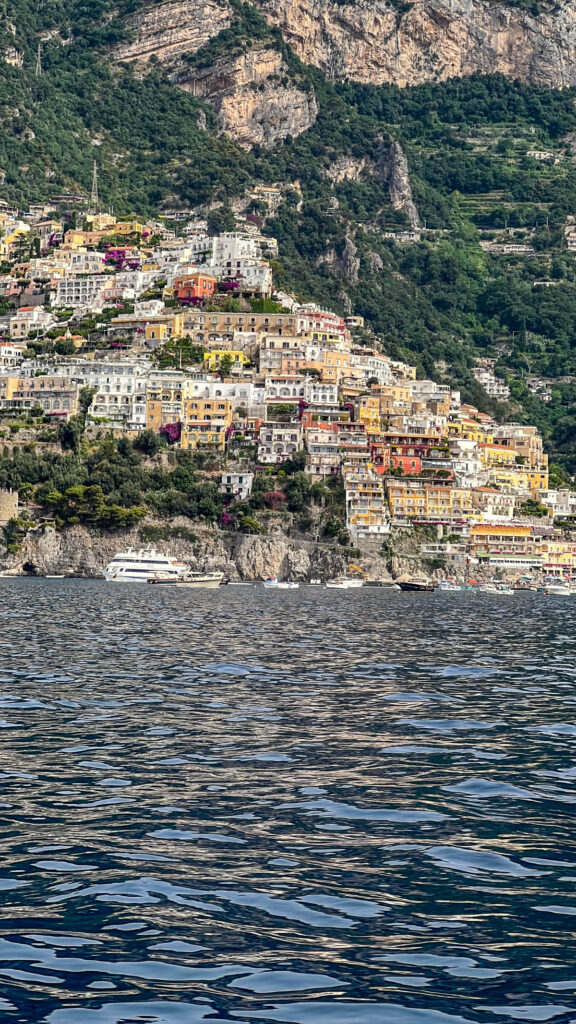 Positano from the water on our boat day.