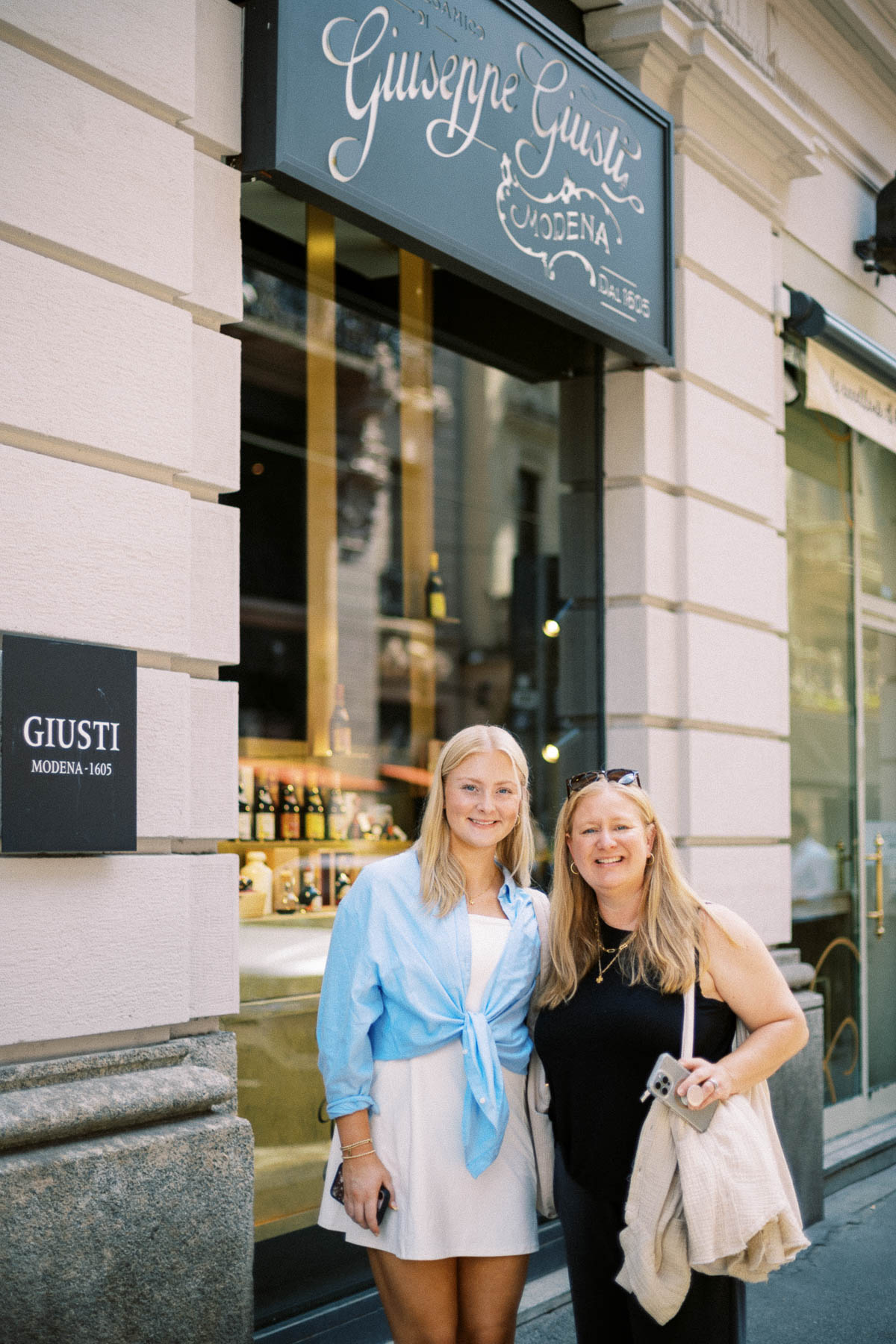 The Giusti shop sign on the Milan food tour